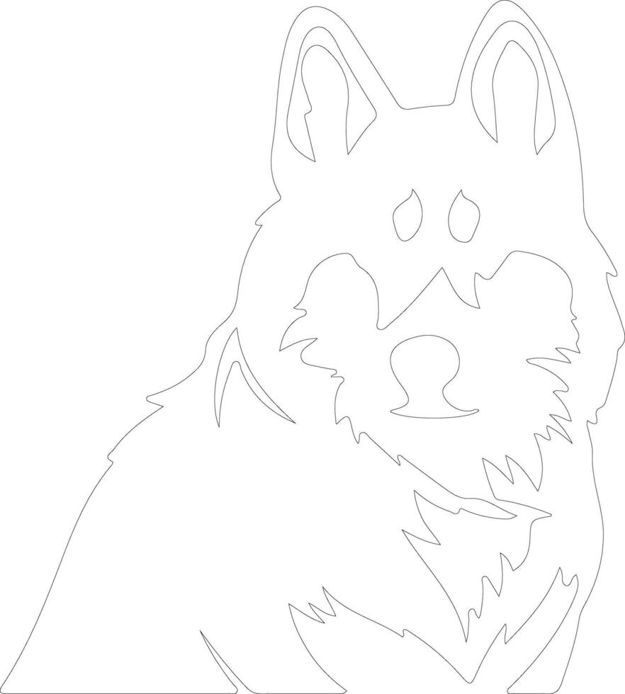Siberian Husky outline silhouette vector