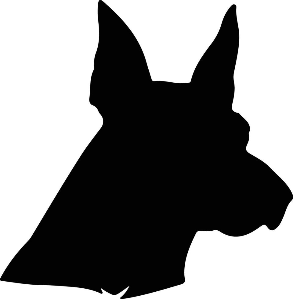 Doberman Pinscher  silhouette portrait vector