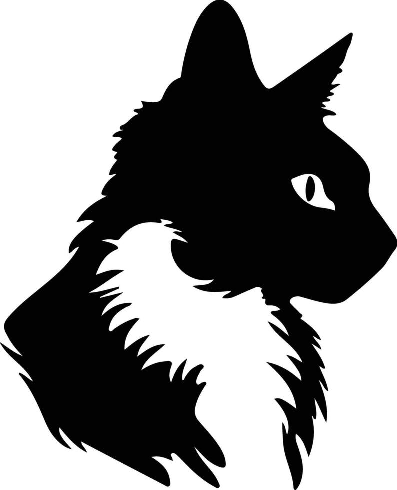 Turkish Van Cat  silhouette portrait vector