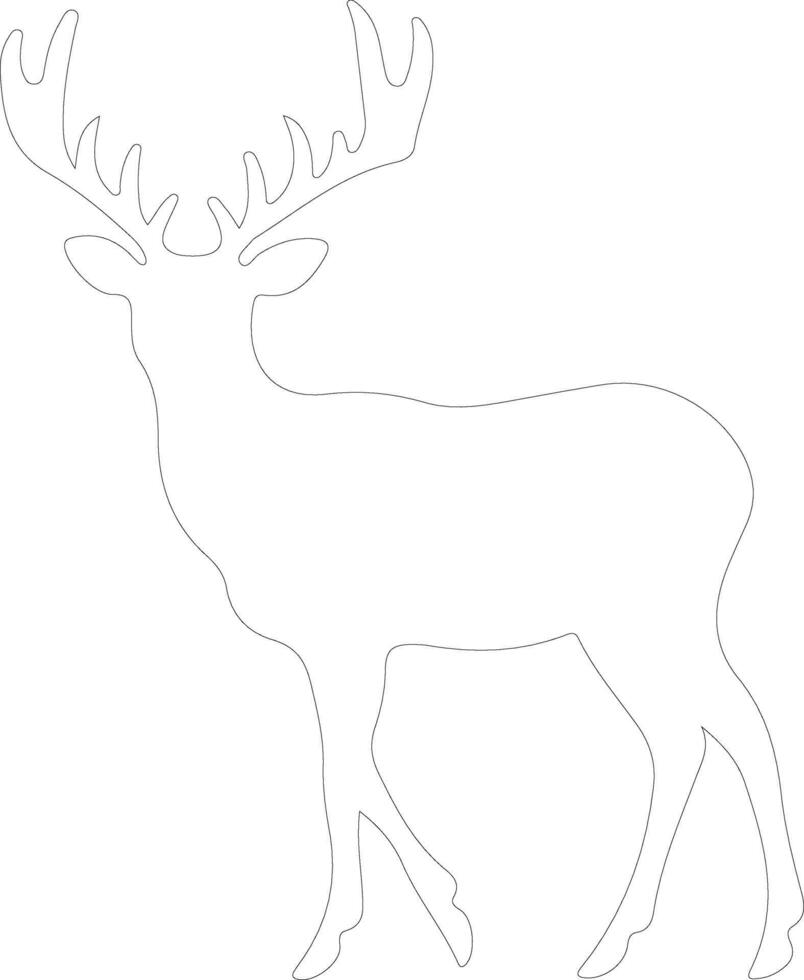 Reindeer  outline silhouette vector