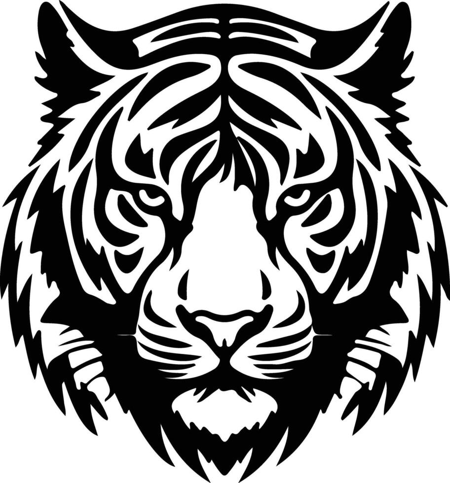 Tiger  silhouette portrait vector