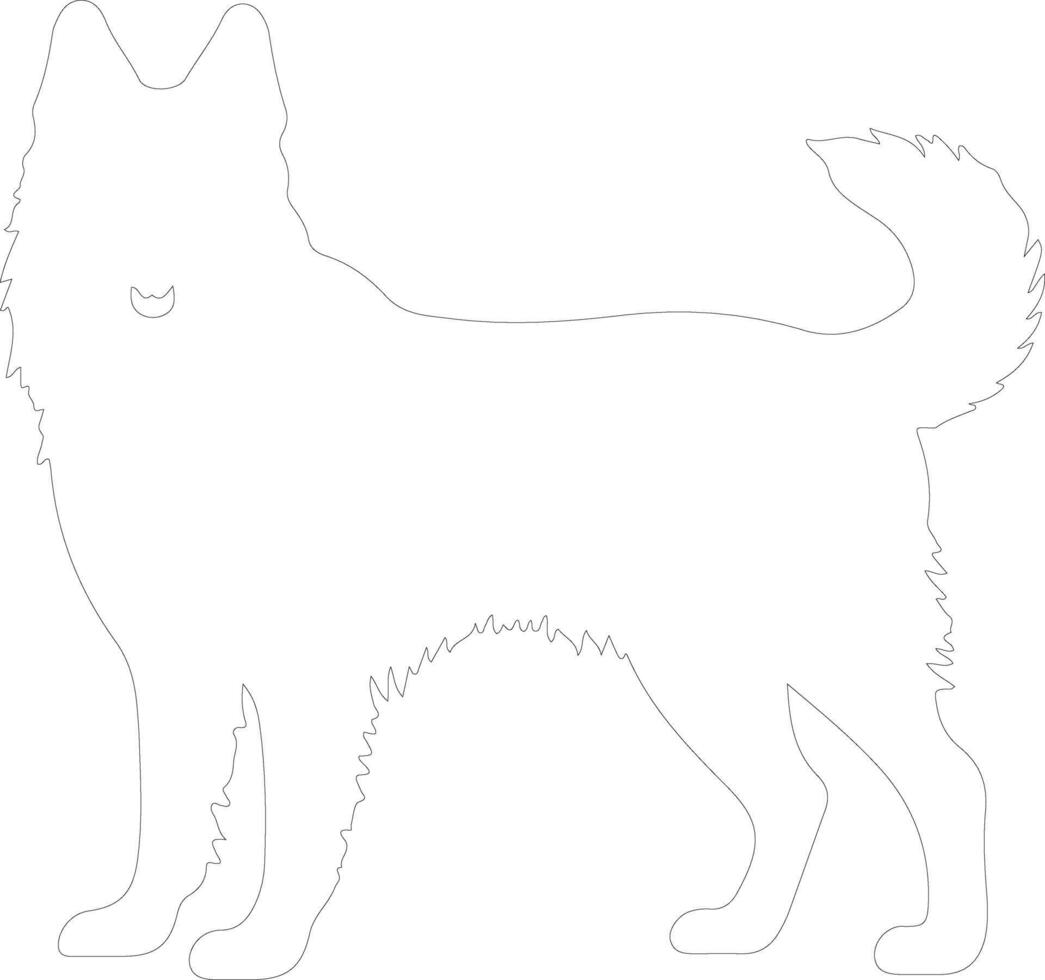Norwegian Elkhound outline silhouette vector