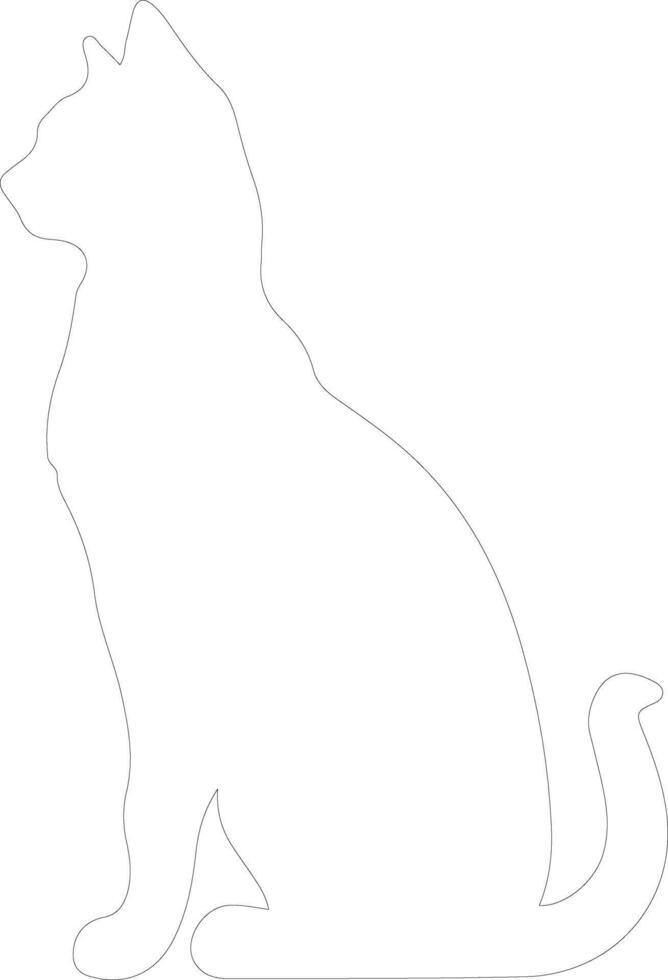 Arabian Mau Cat  outline silhouette vector