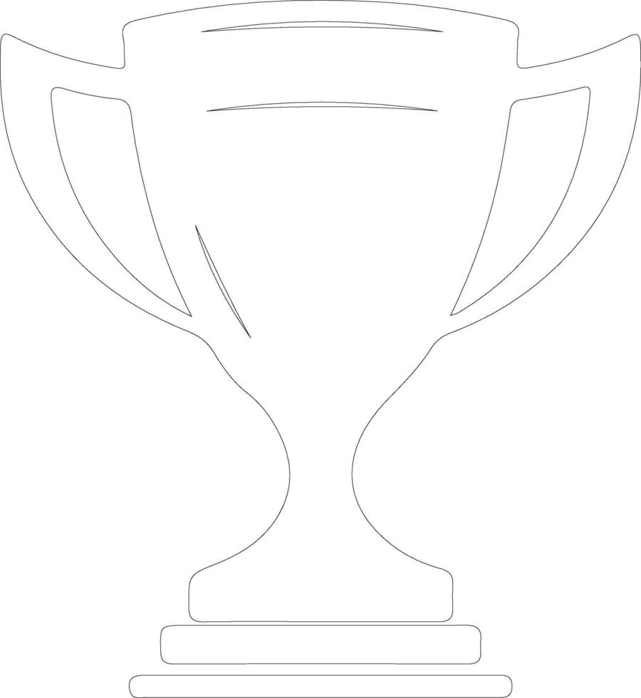 Trophy icon  outline silhouette vector