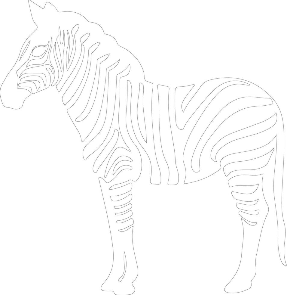 zebra  outline silhouette vector