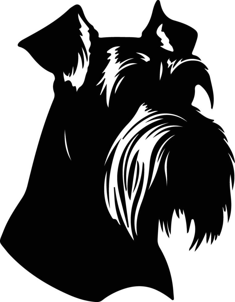 Standard Schnauzer  silhouette portrait vector