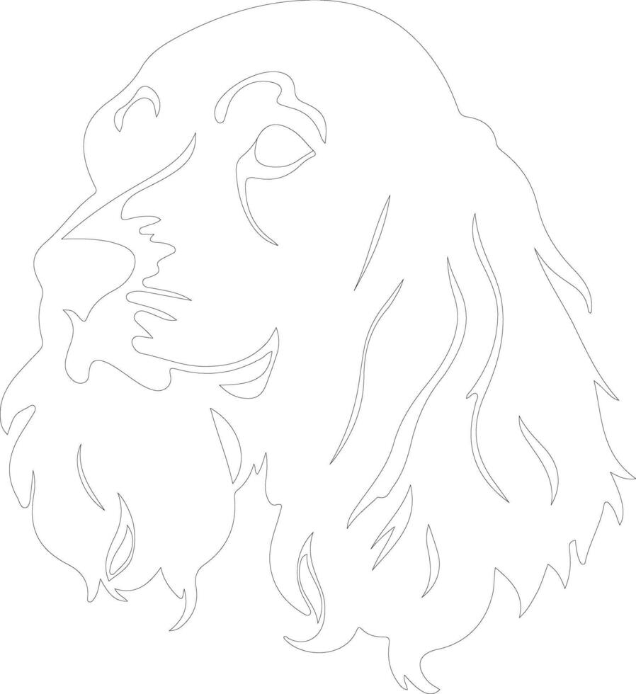 American Cocker Spaniel  outline silhouette vector