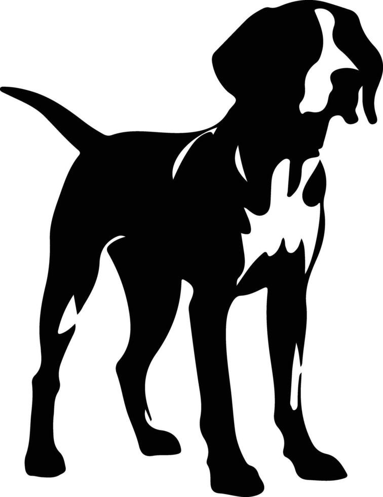 americano Foxhound negro silueta vector