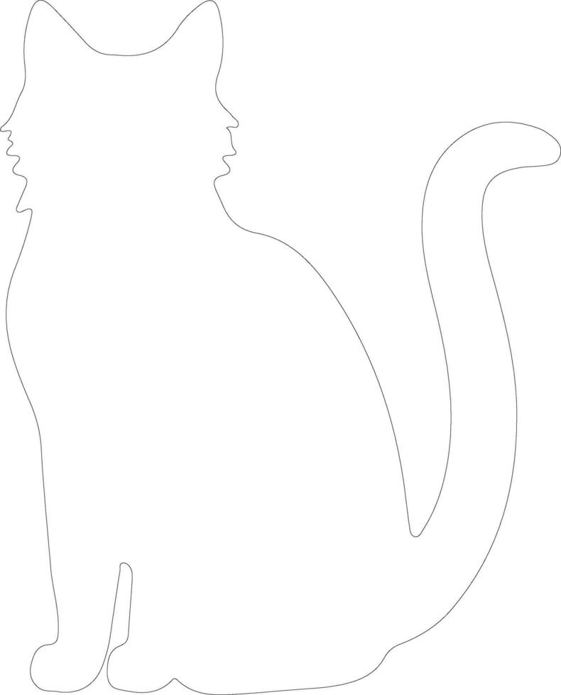 Black cat  outline silhouette vector