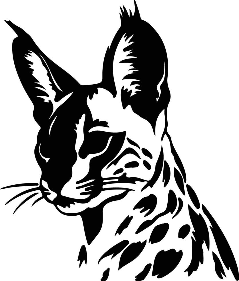 Serval  silhouette portrait vector