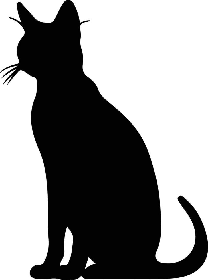 Balinese Cat  black silhouette vector