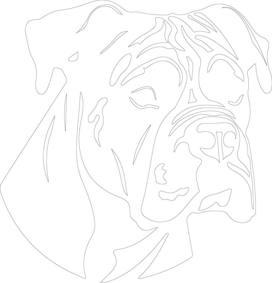 American Bulldog  outline silhouette vector