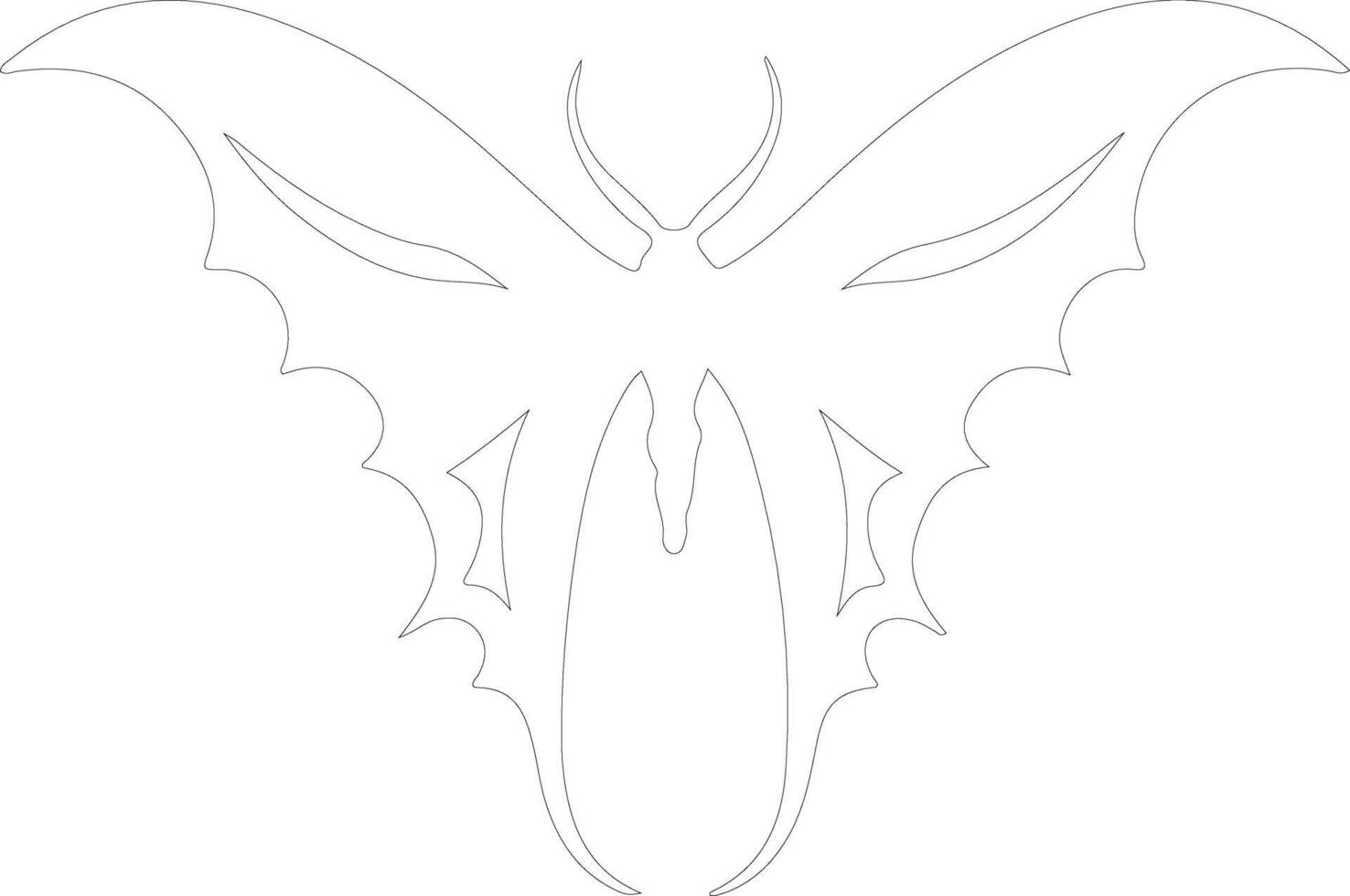 luna moth  outline silhouette vector