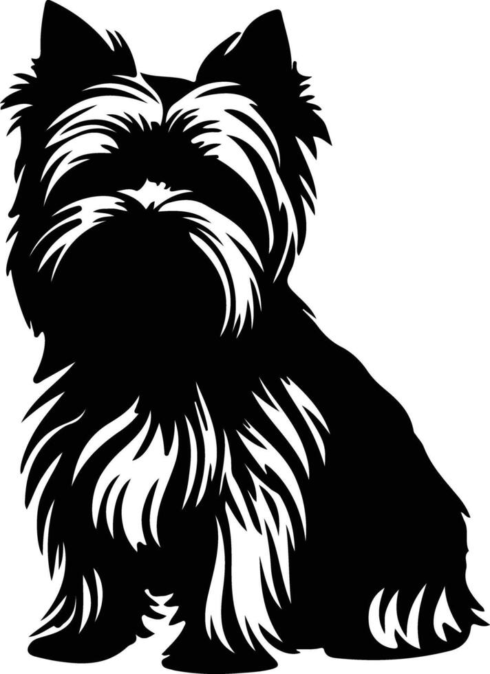 Yorkshire Terrier   black silhouette vector