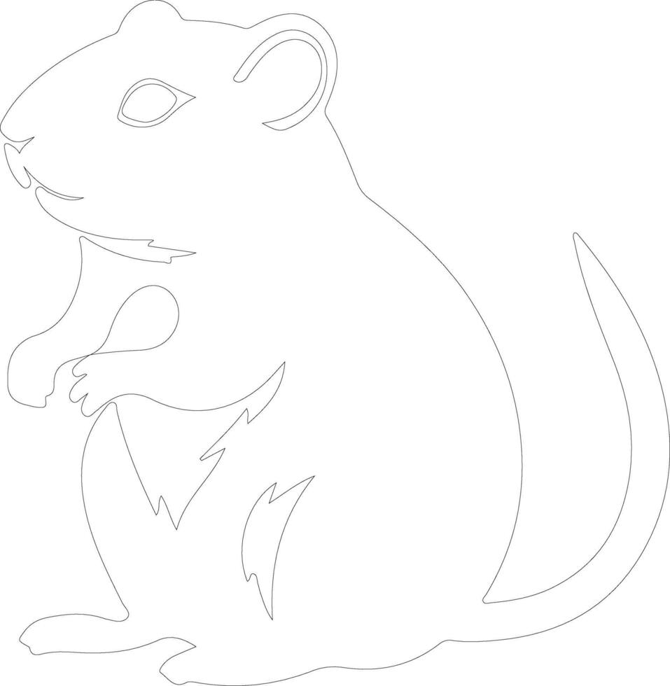 gerbil    outline silhouette vector