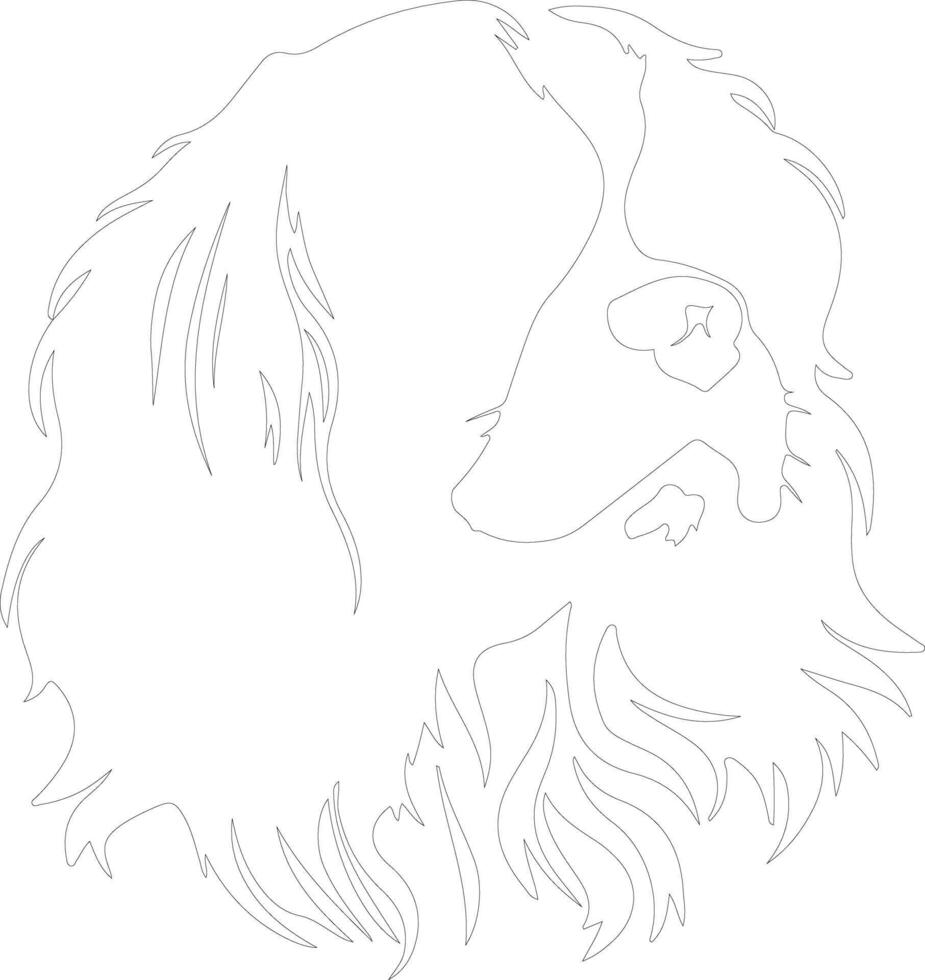 King Charles Spaniel  outline silhouette vector