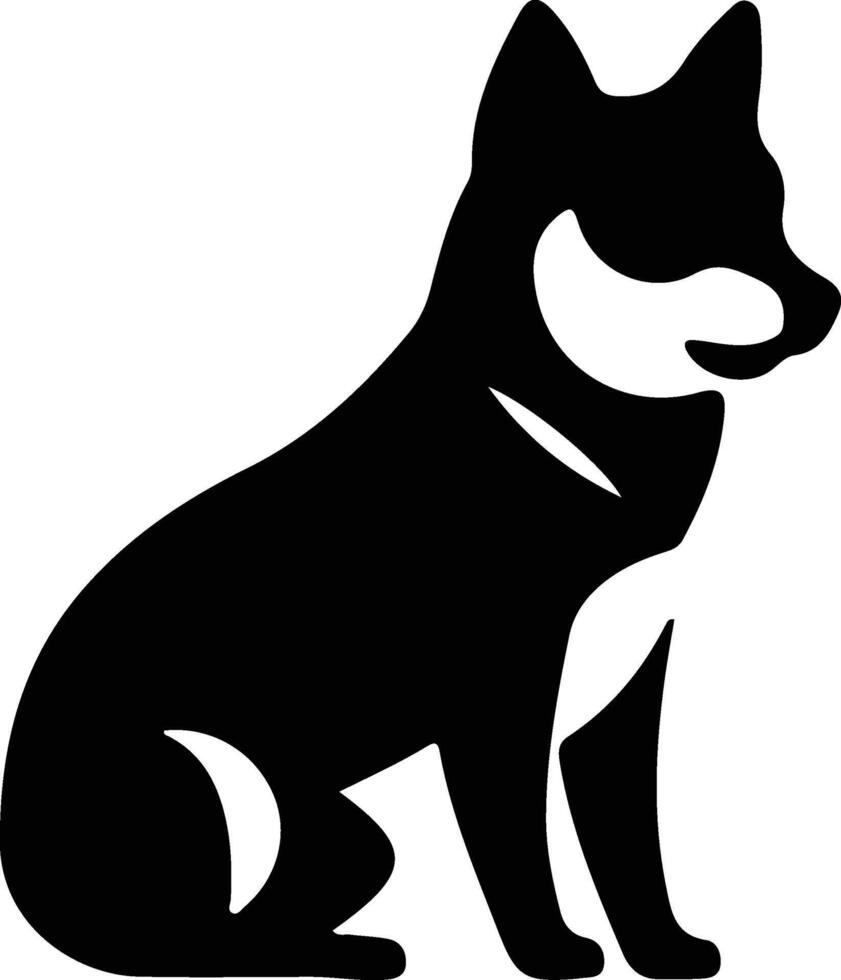 Shiba Inu   black silhouette vector