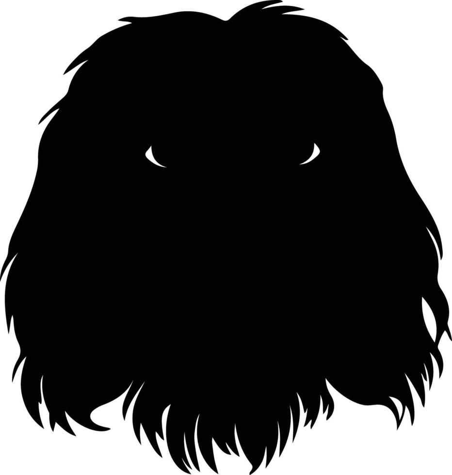 Lhasa Apso  silhouette portrait vector