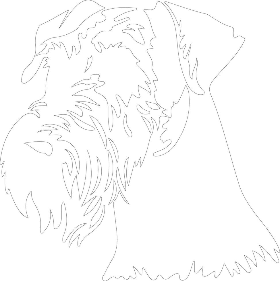 Airedale Terrier  outline silhouette vector