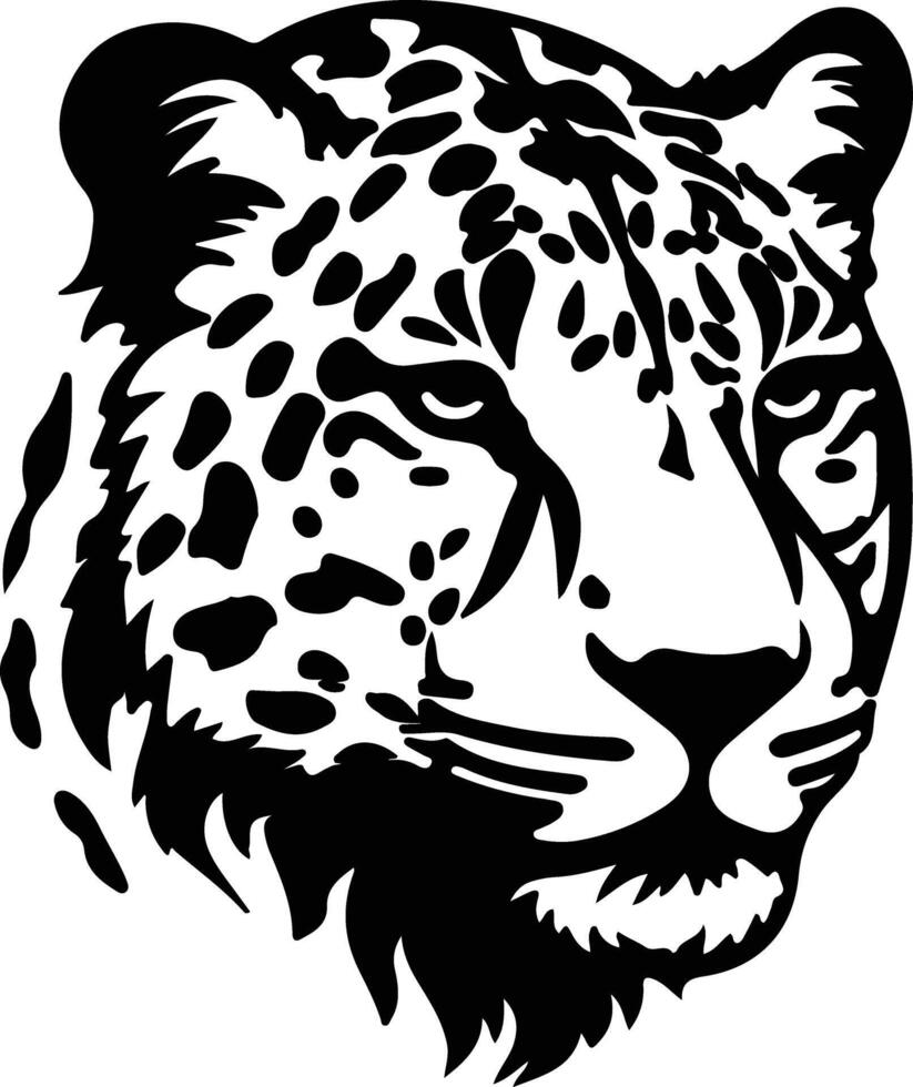 Snow Leopard  silhouette portrait vector