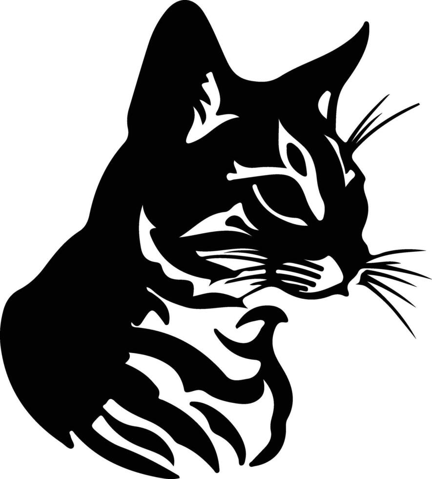 Toyger Cat  silhouette portrait vector