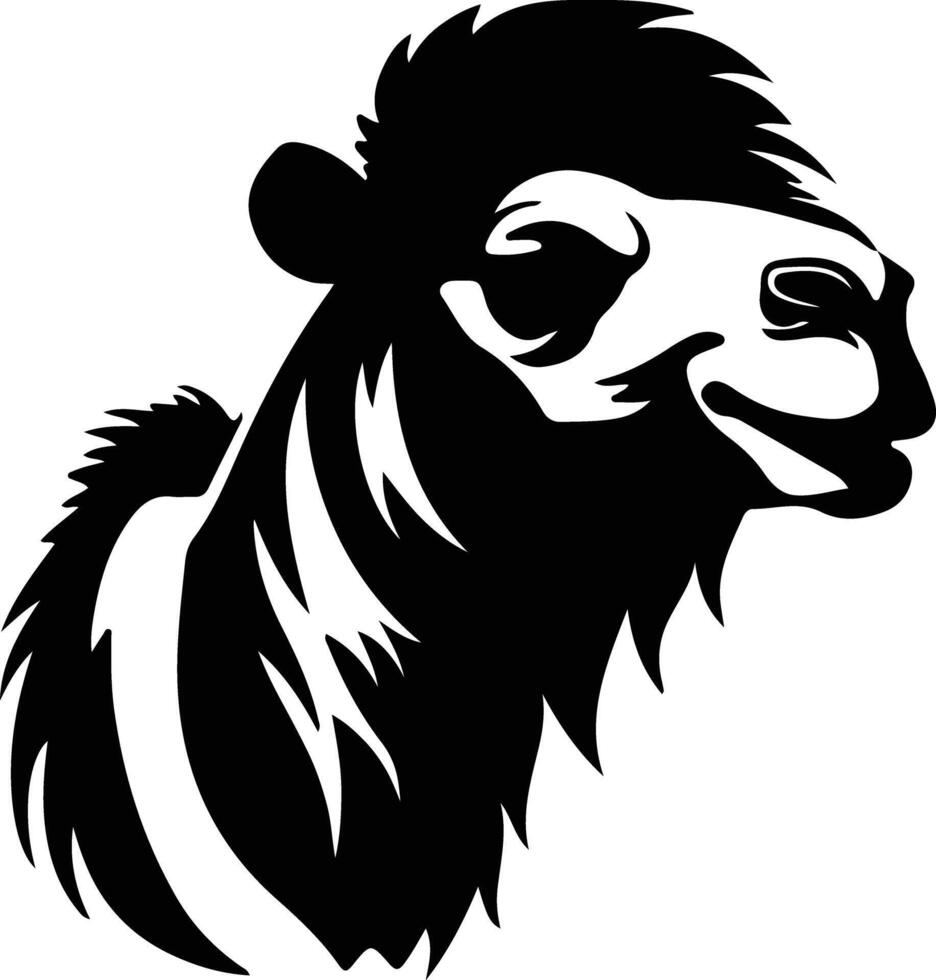 bactrian camel  silhouette portrait vector