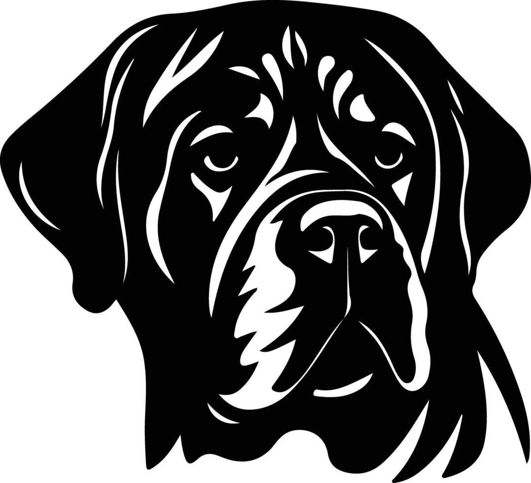 Dogue de Bordeaux  silhouette portrait vector
