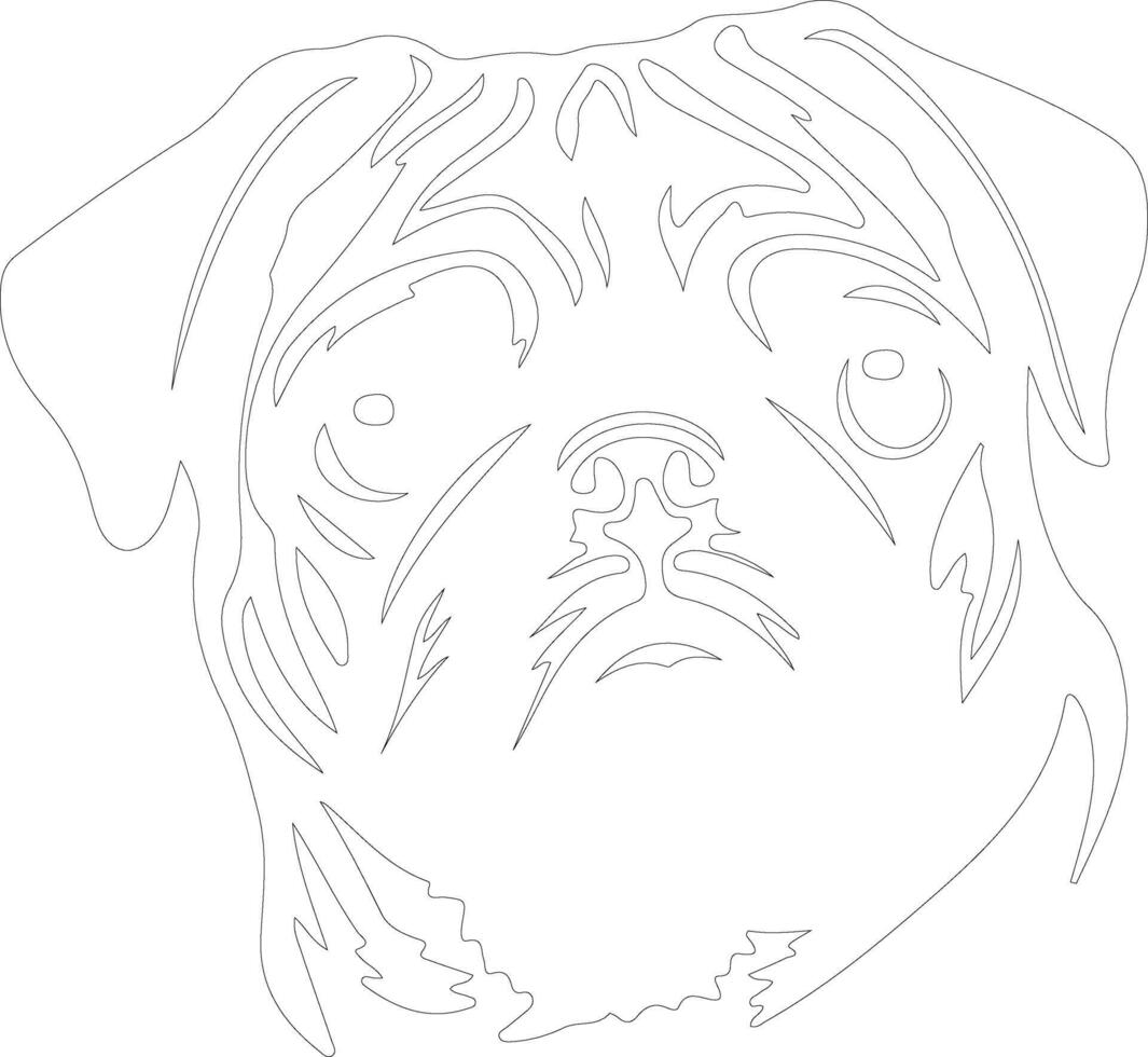 pug    outline silhouette vector