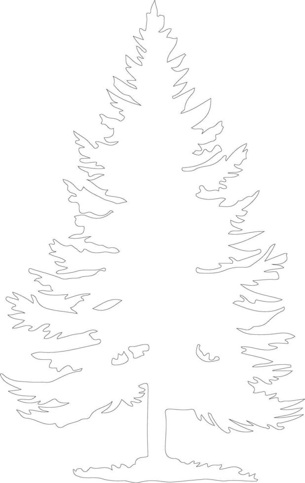 Evergreen  outline silhouette vector