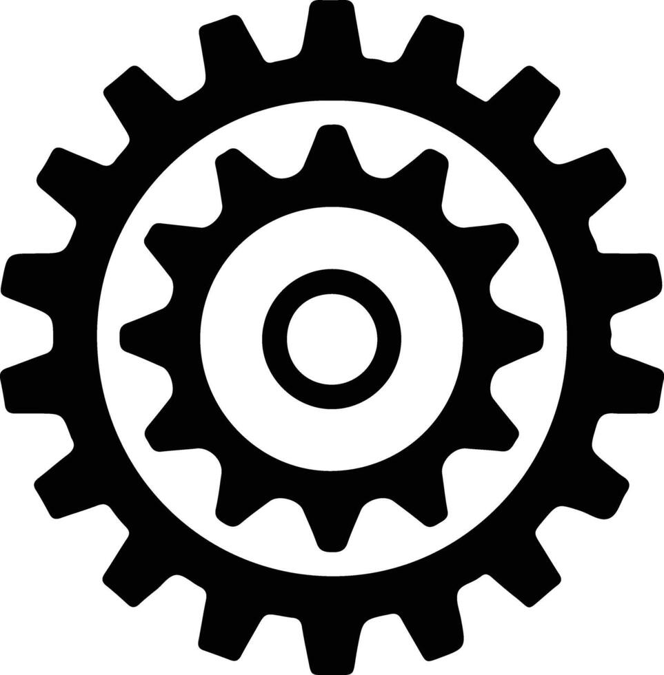 Gear icon  black silhouette vector