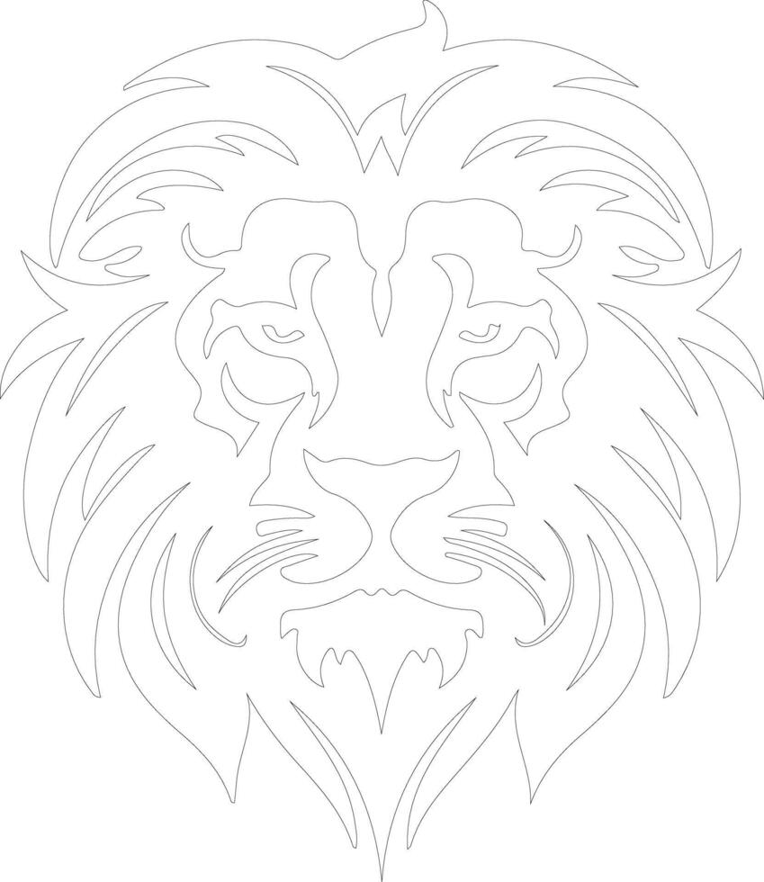 lion  outline silhouette vector