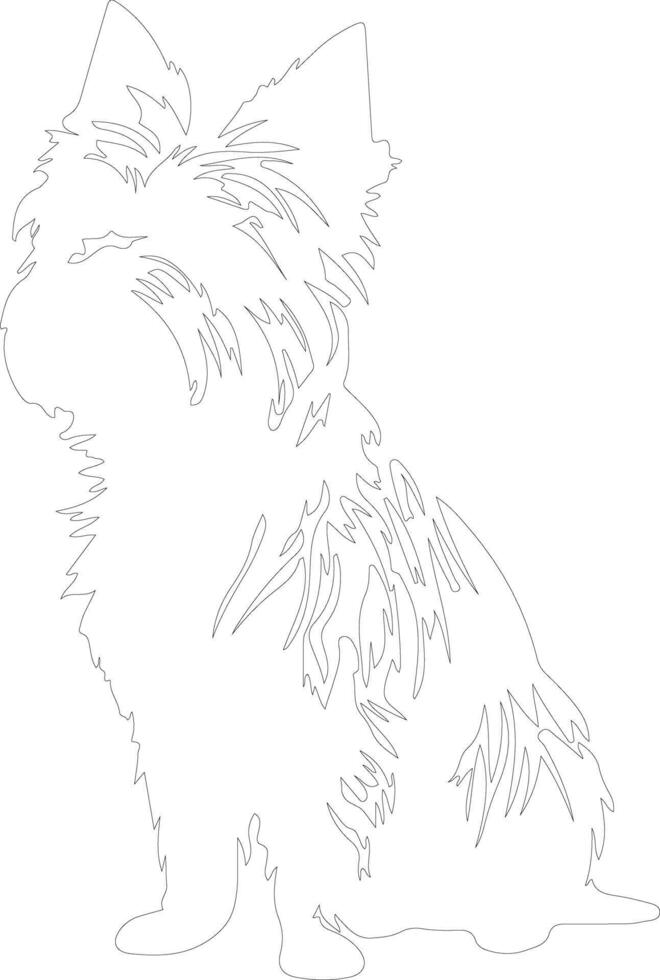 Australian Terrier  outline silhouette vector