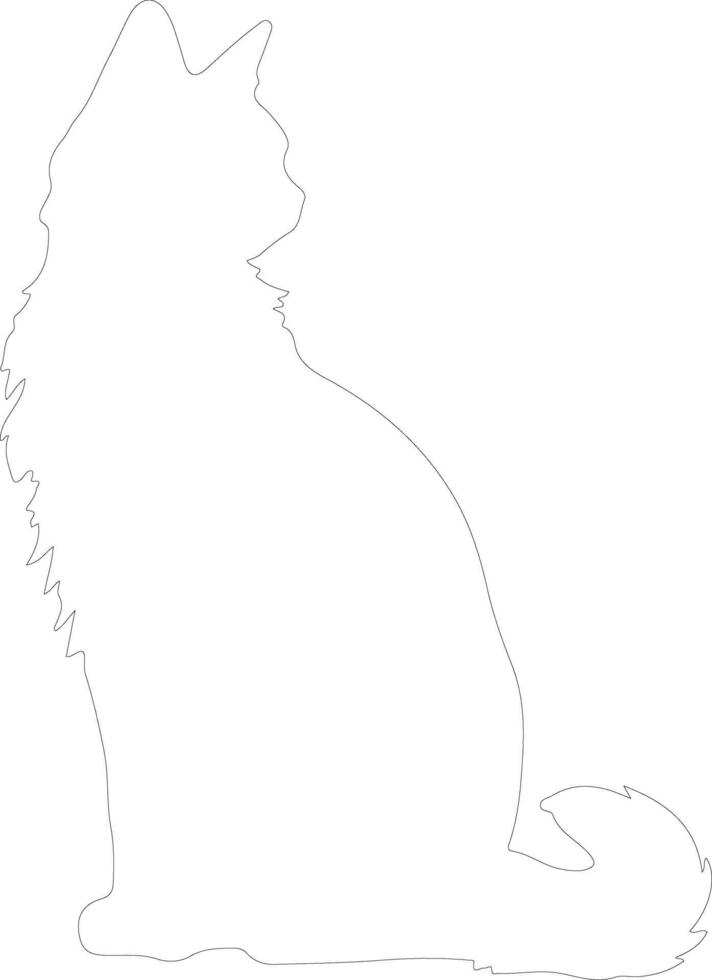 Somali Cat outline silhouette vector