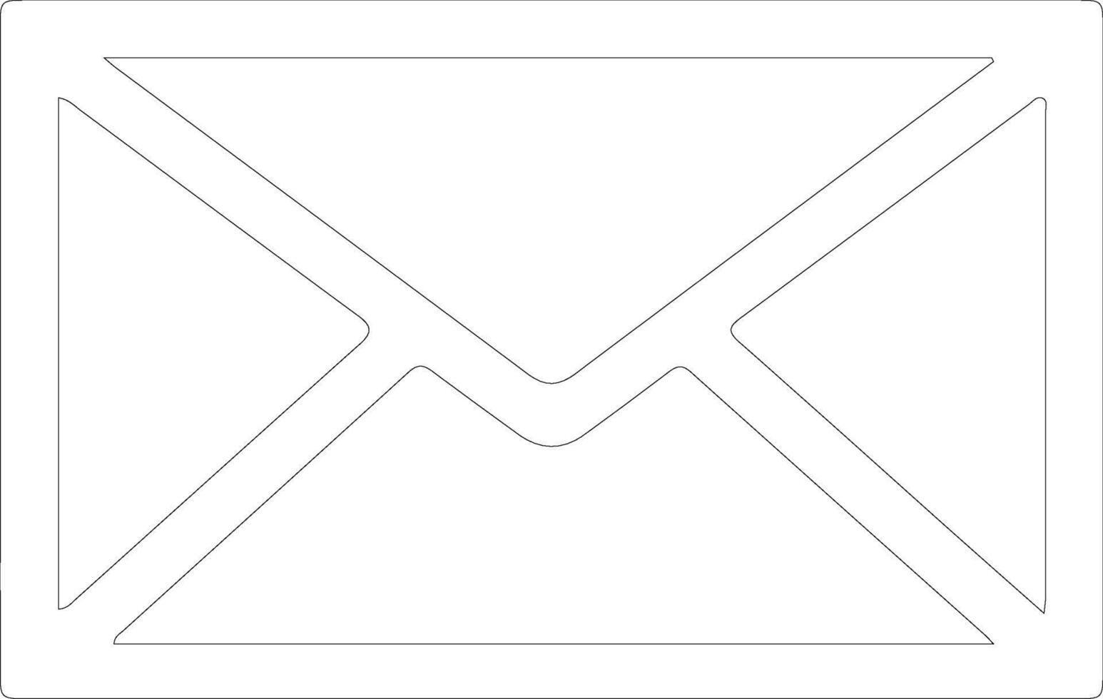 Mail icon  outline silhouette vector