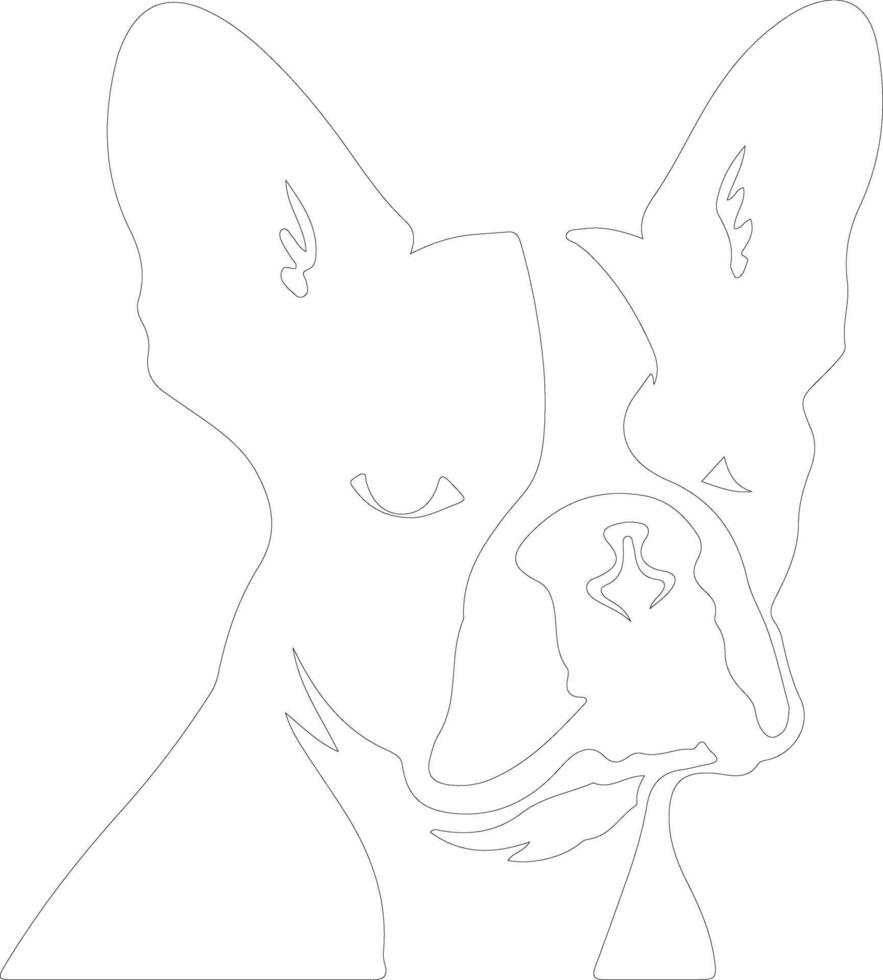 Boston Terrier  outline silhouette vector