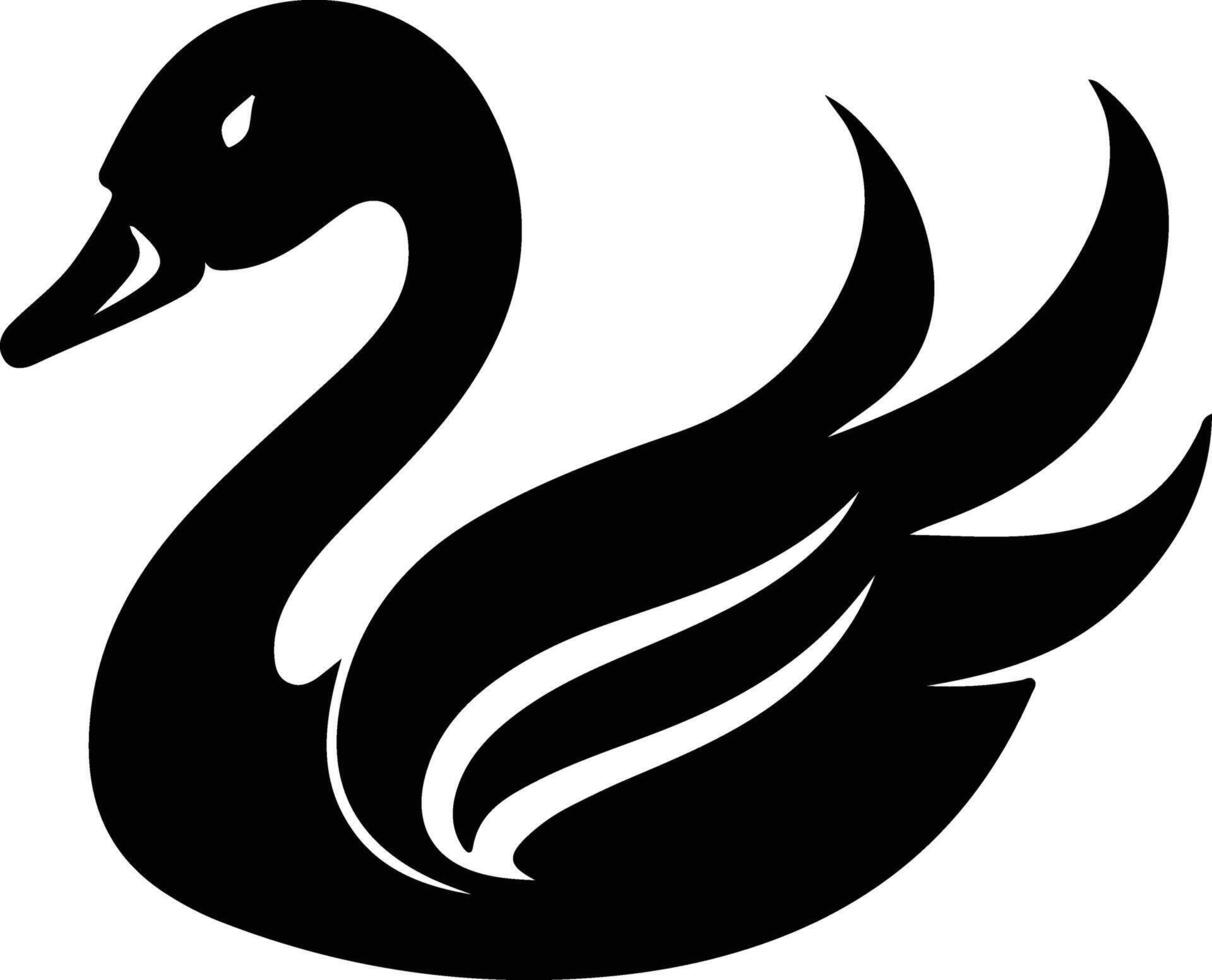 black swan  silhouette portrait vector