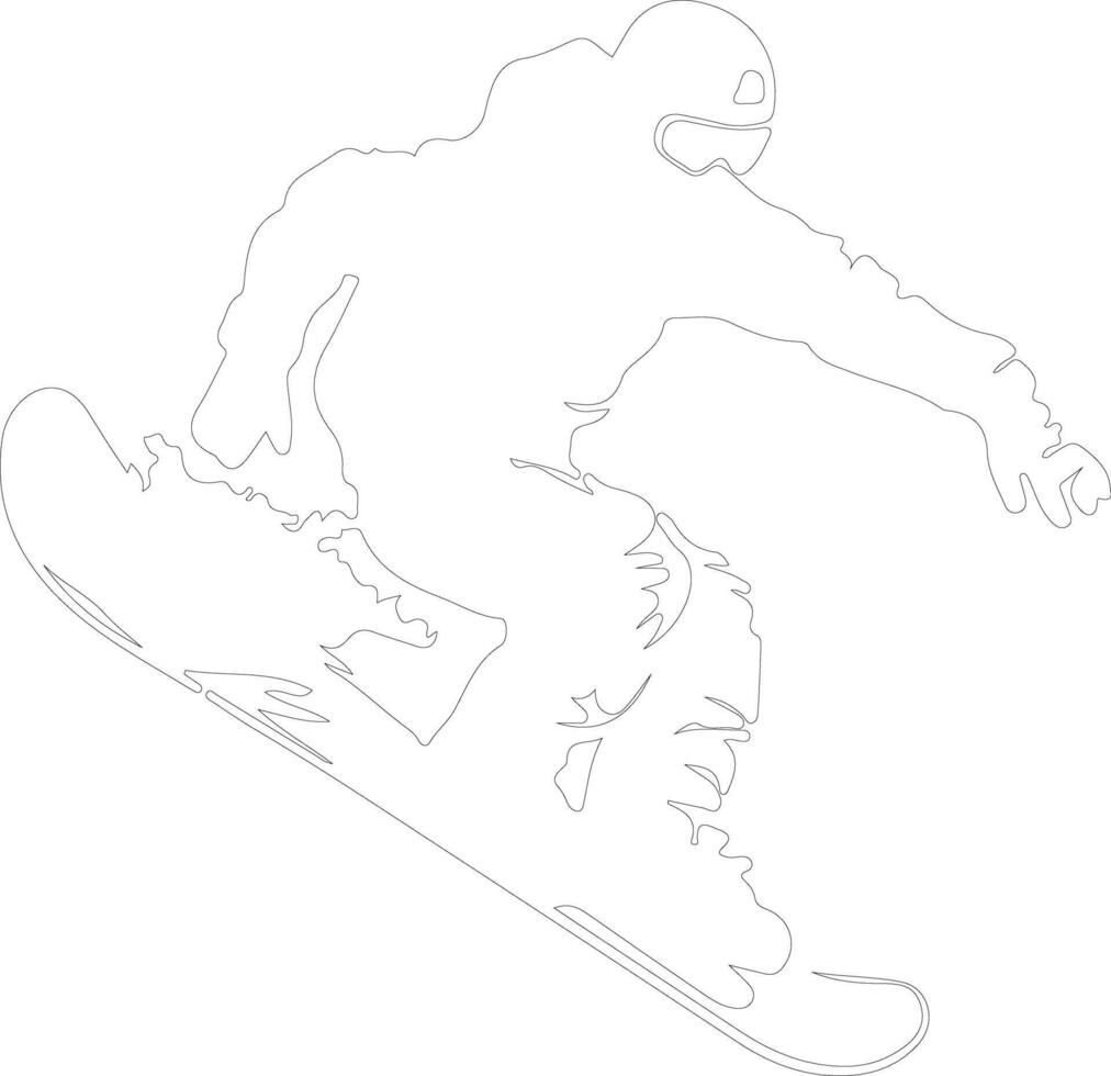 snowboard outline silhouette vector