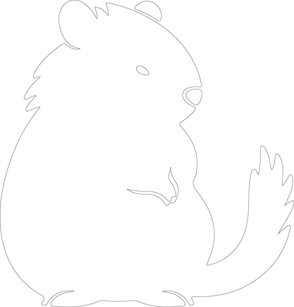 quokka outline silhouette vector