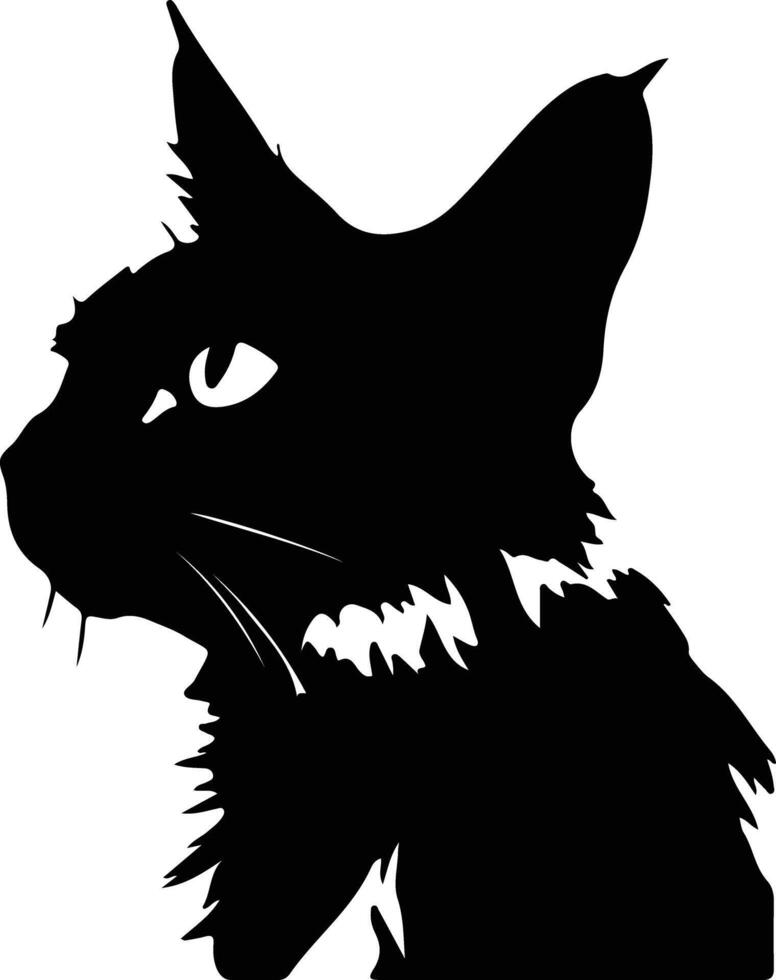 balinés gato silueta retrato vector