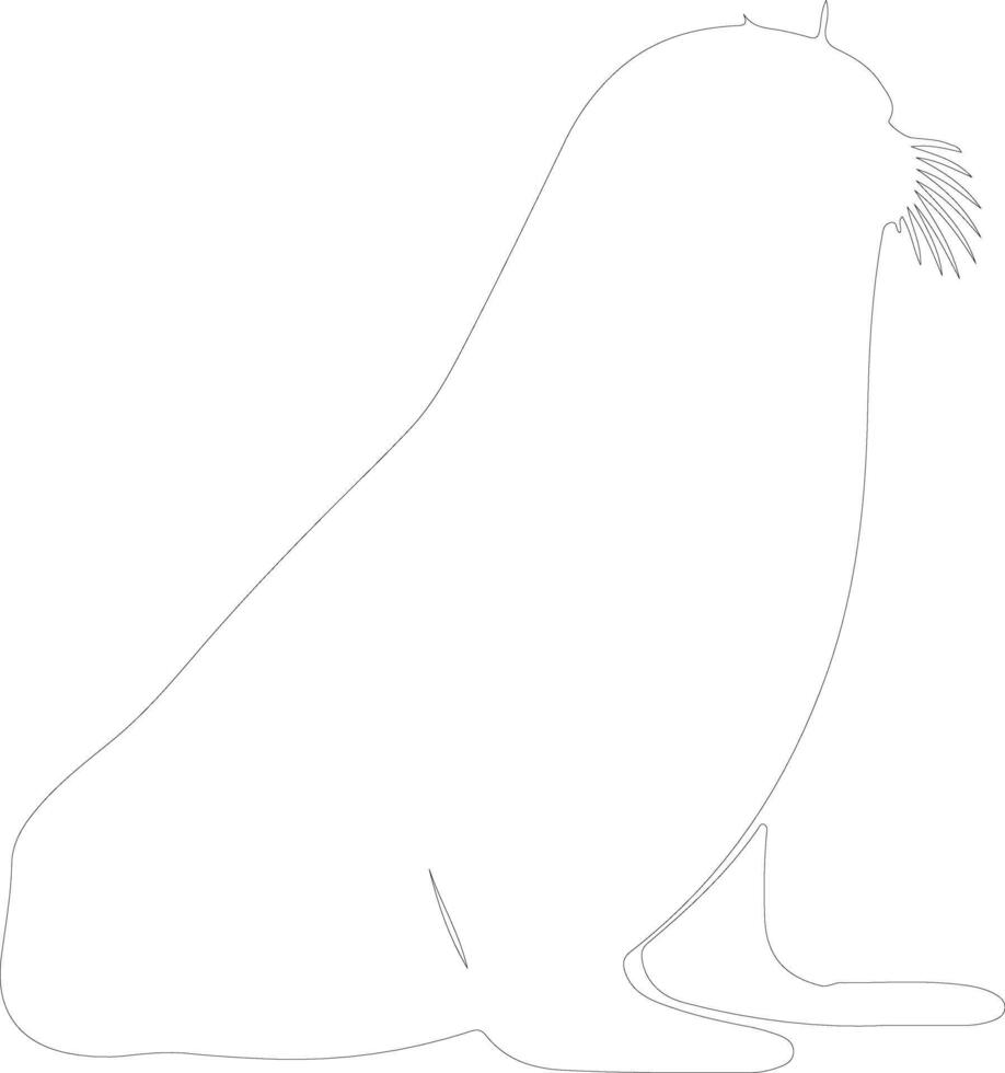 Weddell seal  outline silhouette vector