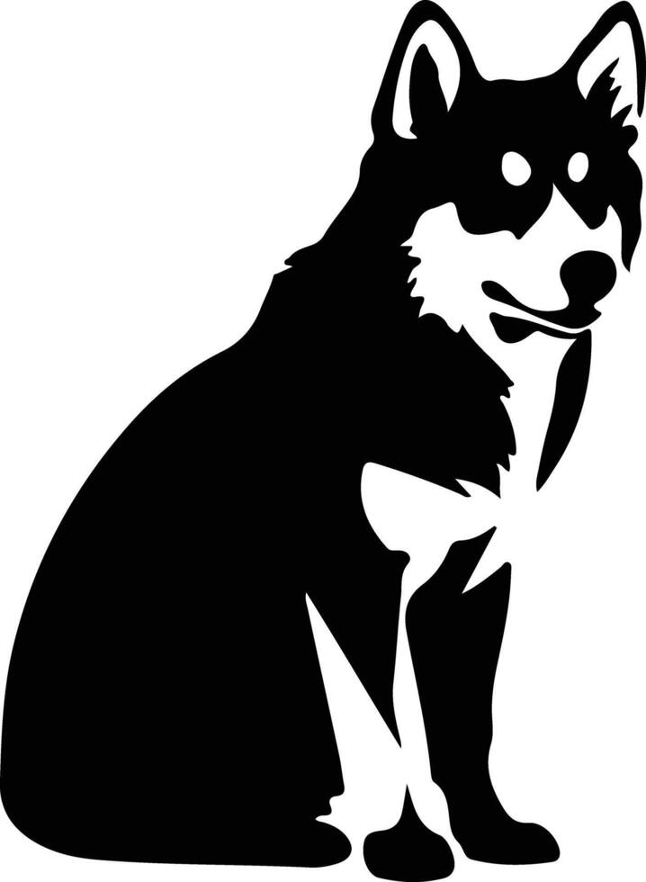 Siberian Husky   black silhouette vector