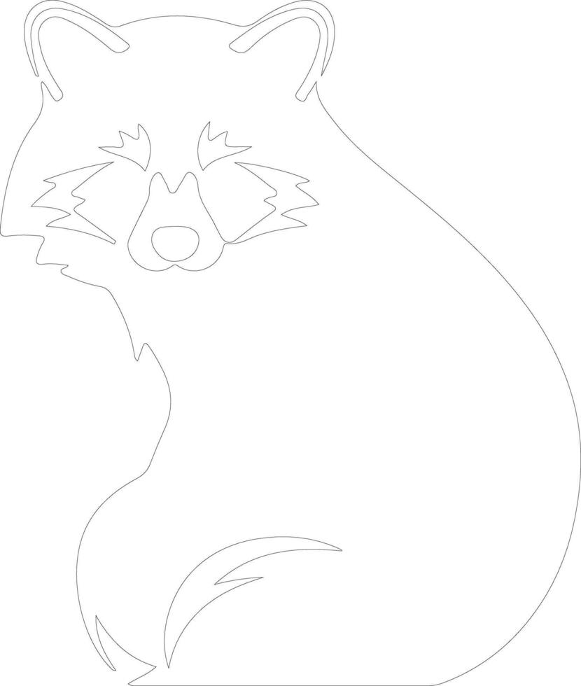 red panda   outline silhouette vector