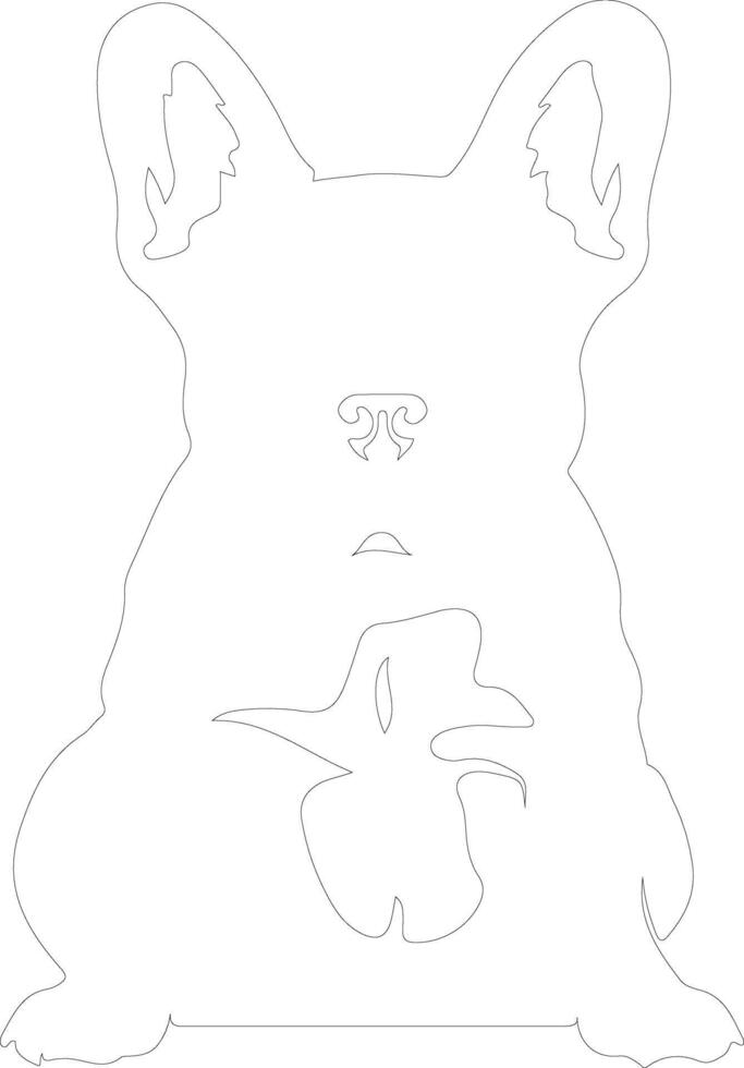 French Bulldog  outline silhouette vector