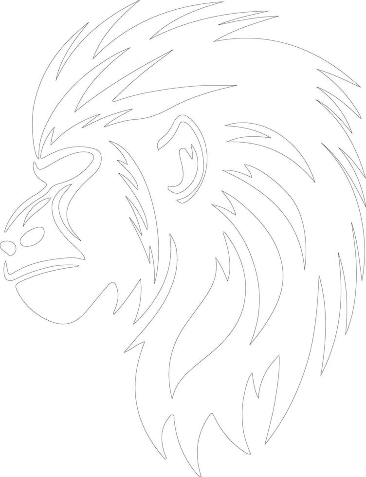 mandrill  outline silhouette vector