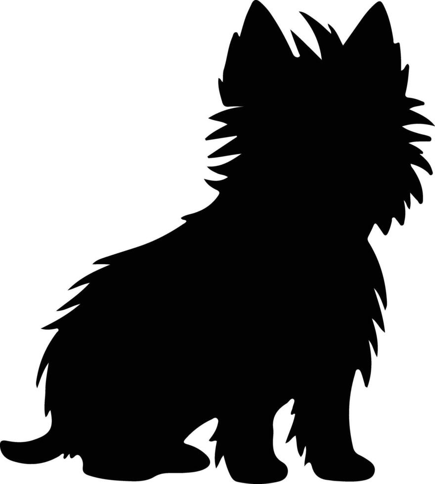 Norwich Terrier    black silhouette vector