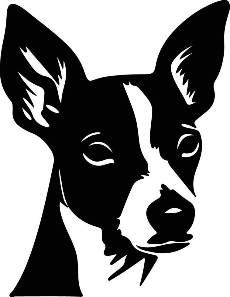 Rat Terrier  silhouette portrait vector