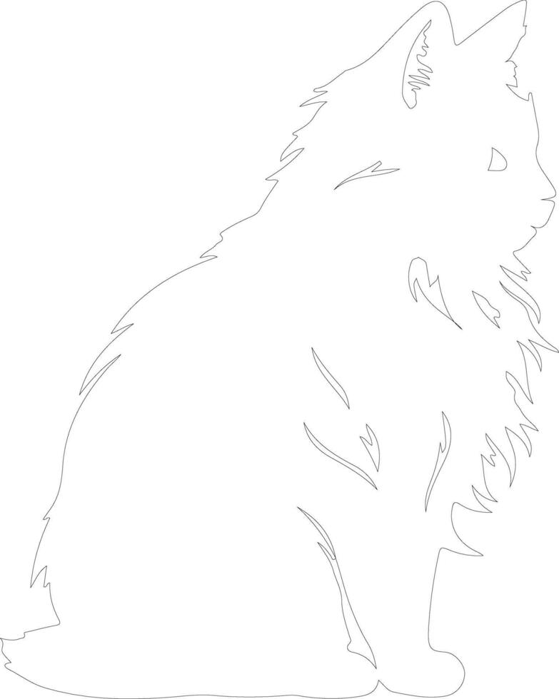 Siberian Cat outline silhouette vector