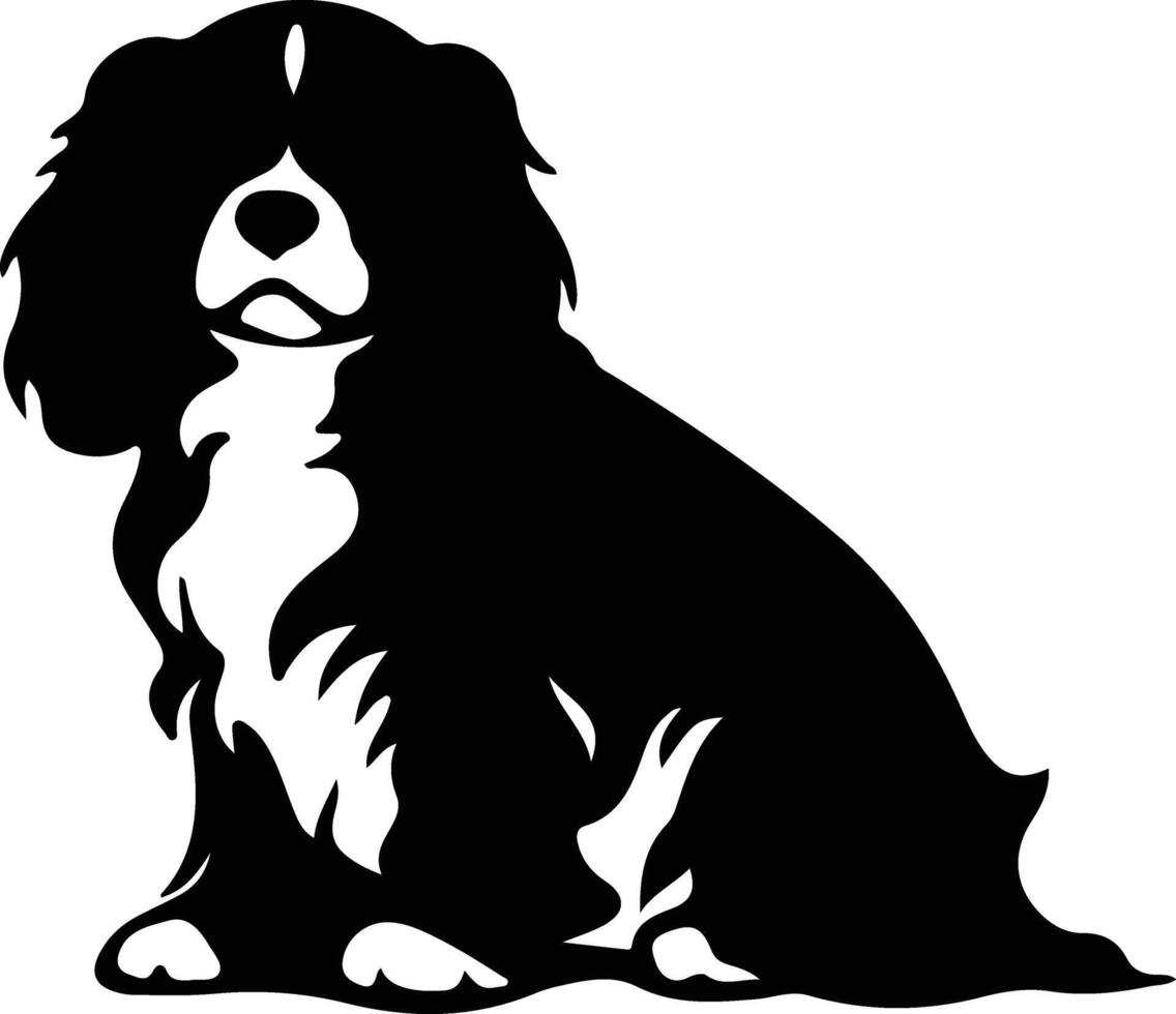 caballero Rey Charles spaniel negro silueta vector