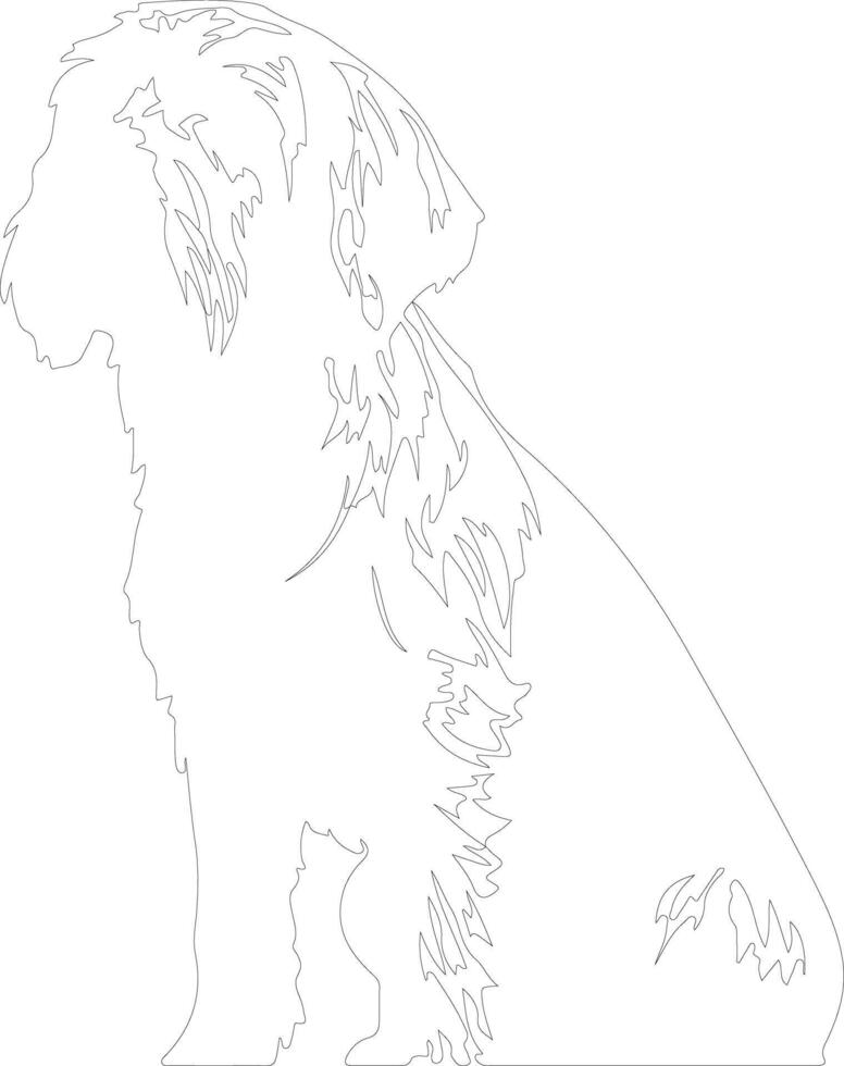 Wirehaired Pointing Griffon outline silhouette vector