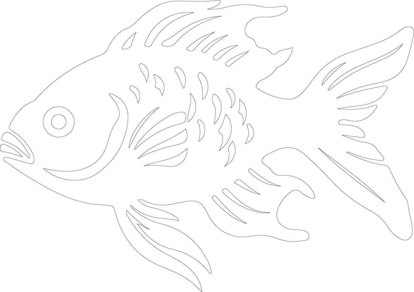 bonyfish outline silhouette vector